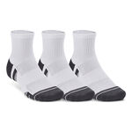 Abbigliamento Under Armour Under Armour Performance Tech Quarter Calzini Da Tennis Confezione Da 3-Bianco