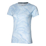 Abbigliamento Mizuno Mizuno Impulse Core Graphic Camicia Da Corsa Donna-Blu Chiaro