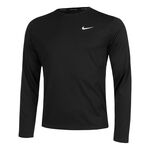 Abbigliamento Nike Nike Dri-Fit Miler Dri-Fit UV Miler Camicia Da Corsa Uomini-Nero