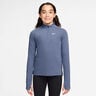 Dri-Fit Half-Zip Manica lunga Ragazze - grigio-blu, bianco