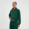 Carrera 1/4 Zip Manica lunga Donna-verde scuro