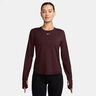 One Classic Dri-FIT Manica lunga Donna - rosso scuro, bianco