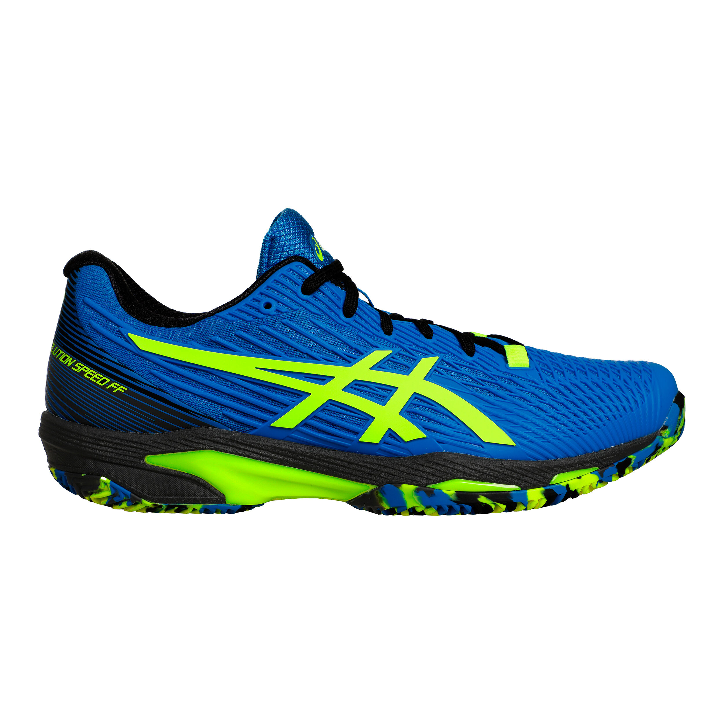 Buy ASICS Solution Speed FF2 Scarpa Per Terra Rossa Uomini Blu Giallo Neon online Tennis Point CH