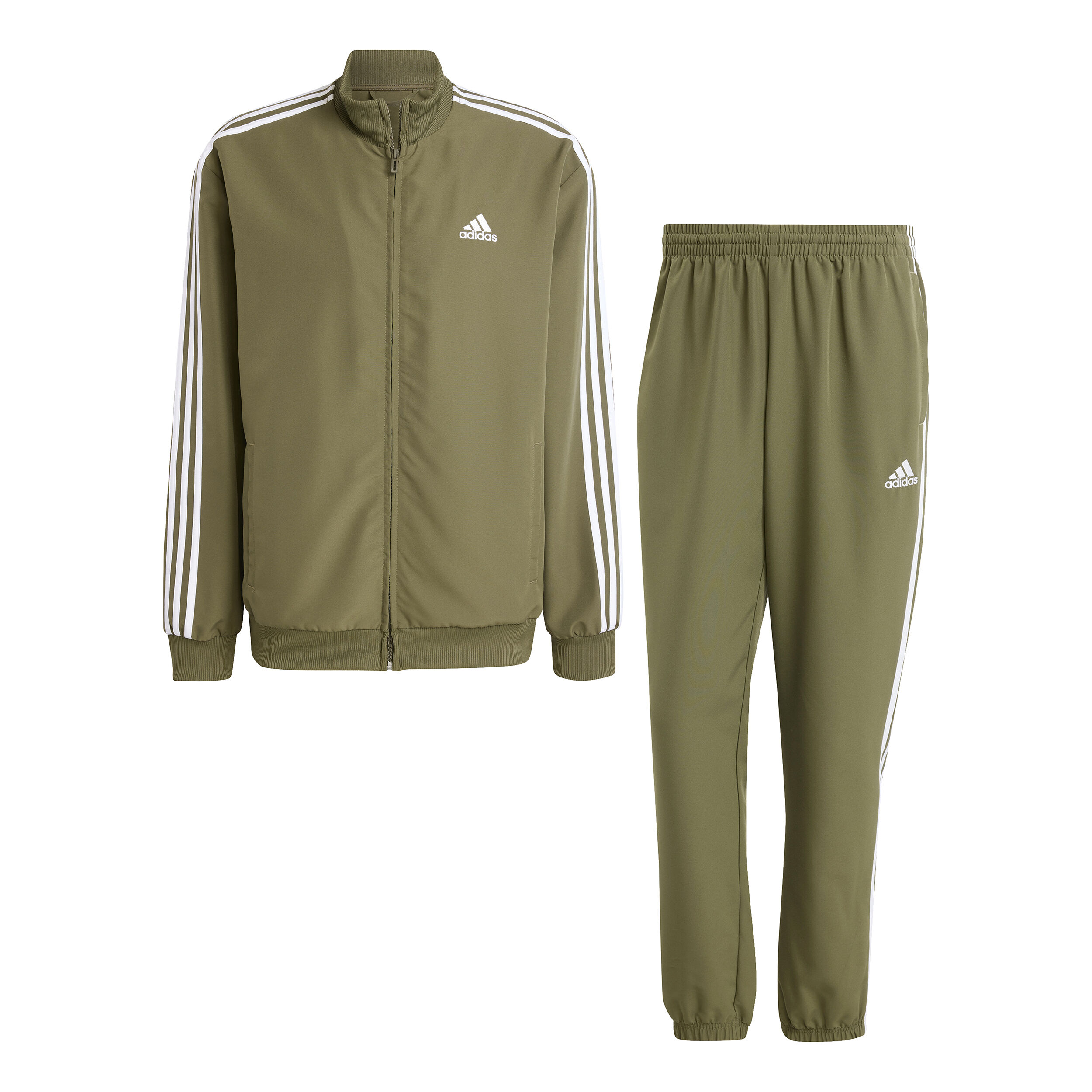 Buy adidas 3Stripes Woven Tuta Da Allenamento Uomini Oliva Bianco online Tennis Point CH
