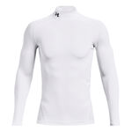 Abbigliamento Under Armour Under Armour Coldgear Comp Mock Manica Lunga Uomini-Bianco