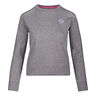 Mirella Basic Crew Felpa Donna-Grigio Chiaro,Bianco