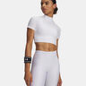 HeatGear Crop Maglietta Donna-bianco, grigio