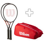 Confezione Di Racchette Wilson 2x CLASH 100 V3.0 FRM plus Schlägertasche