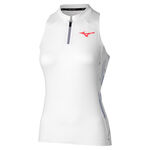 Abbigliamento da tennis Mizuno Mizuno Daybreakers Printed Canottiera Donna-Bianco,Blu Chiaro